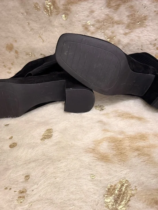 Kenneth Cole Over-The-Knee Boot Ellouise Excellent Women's Leather Suede Black 7 - Picture 4 of 8